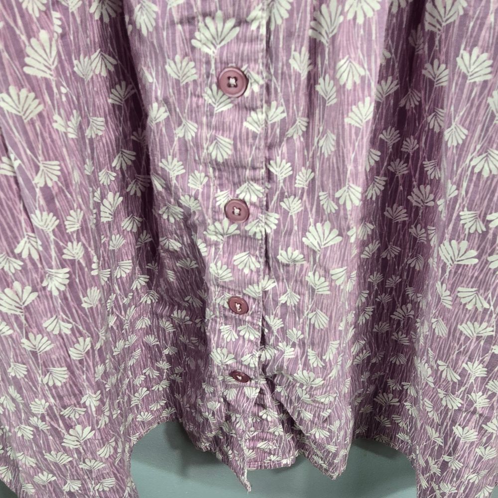 Scandia Woods Lavender Floral Cotton Top Plus Size Xxxl - Picture 6 of 14